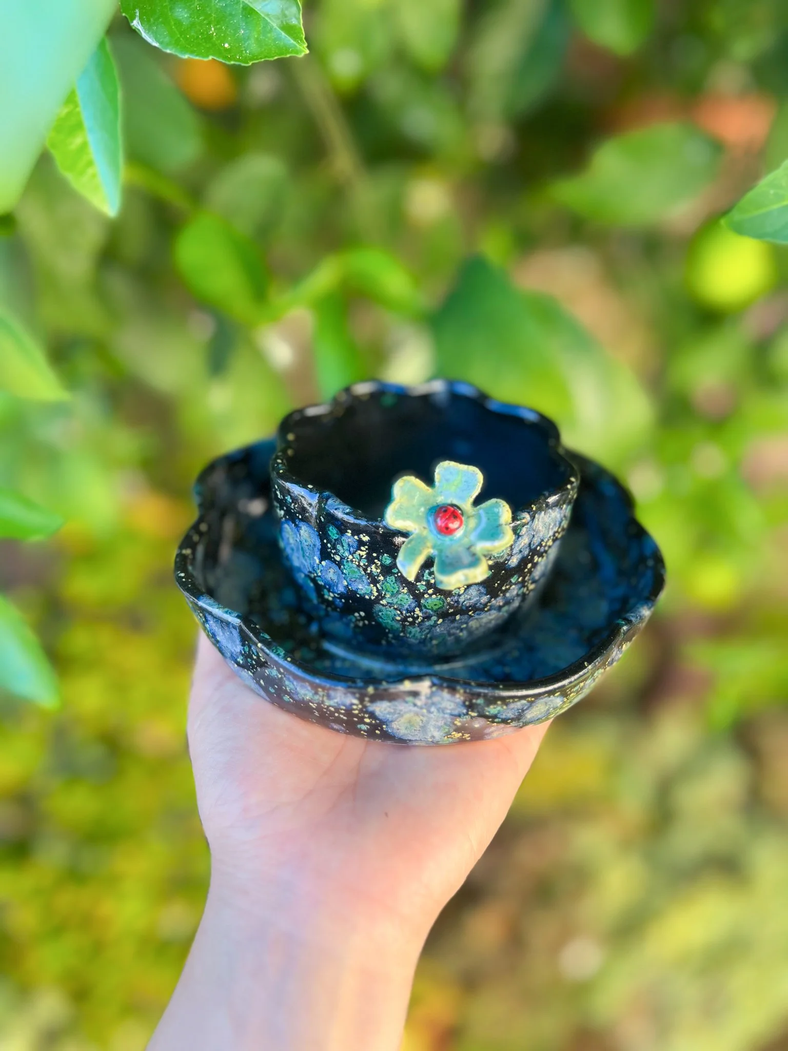 Firefly A (8 petal, ladybug on clover) "discounted"