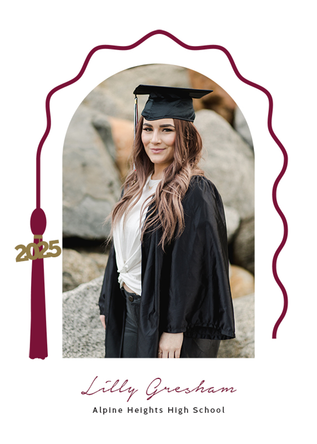 A graduation photo card announcement