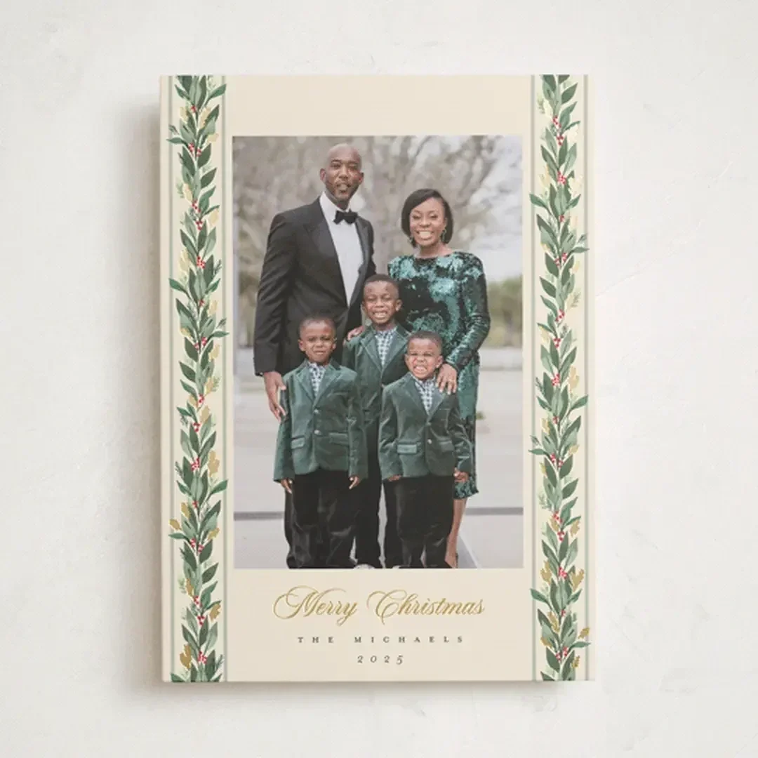 A Christmas photo card