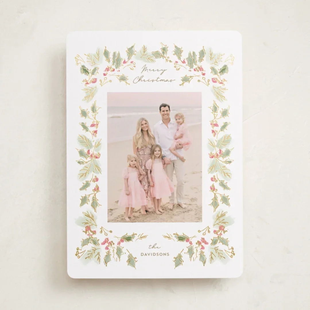 A Christmas photo card 