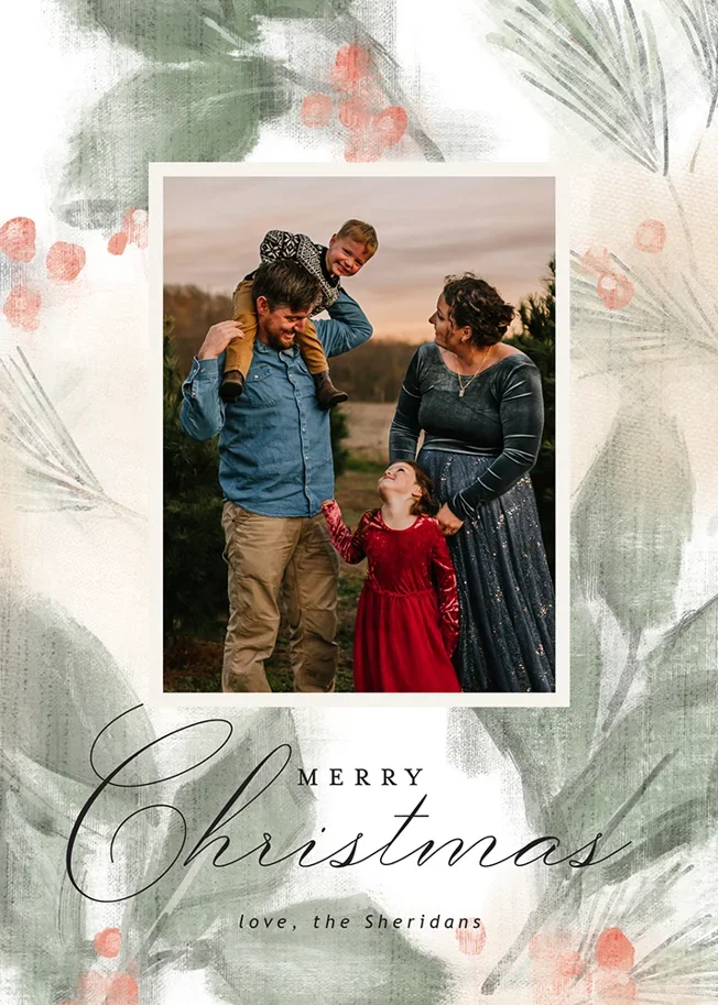 A Christmas photo card 