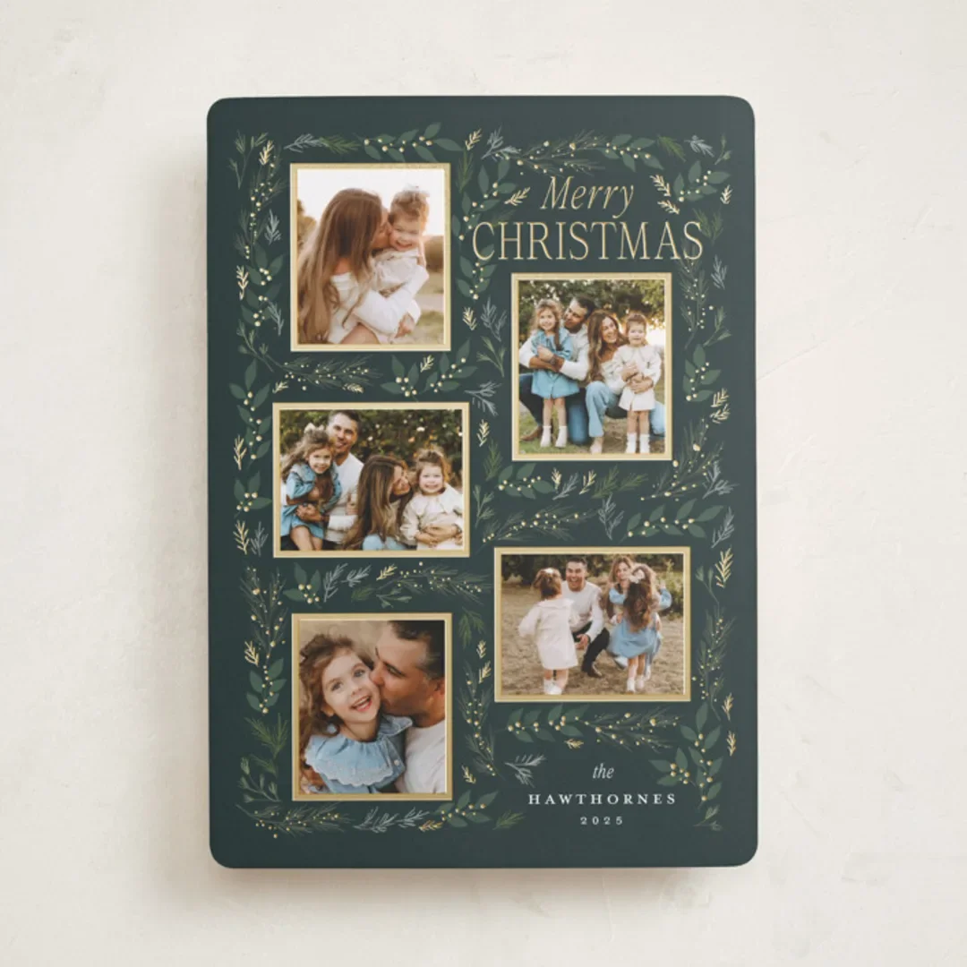 A Christmas photo card