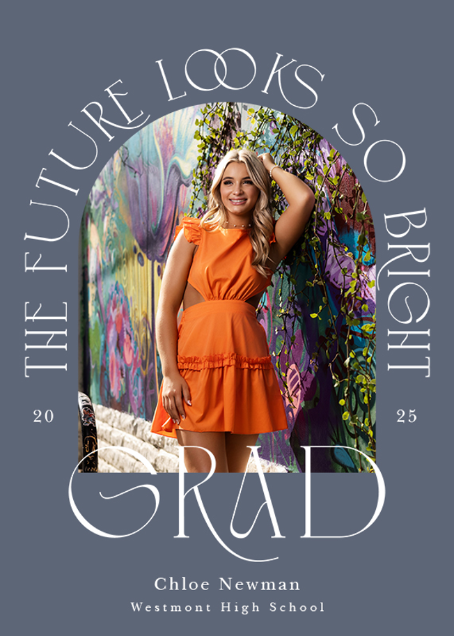 A graduation photo card announcement