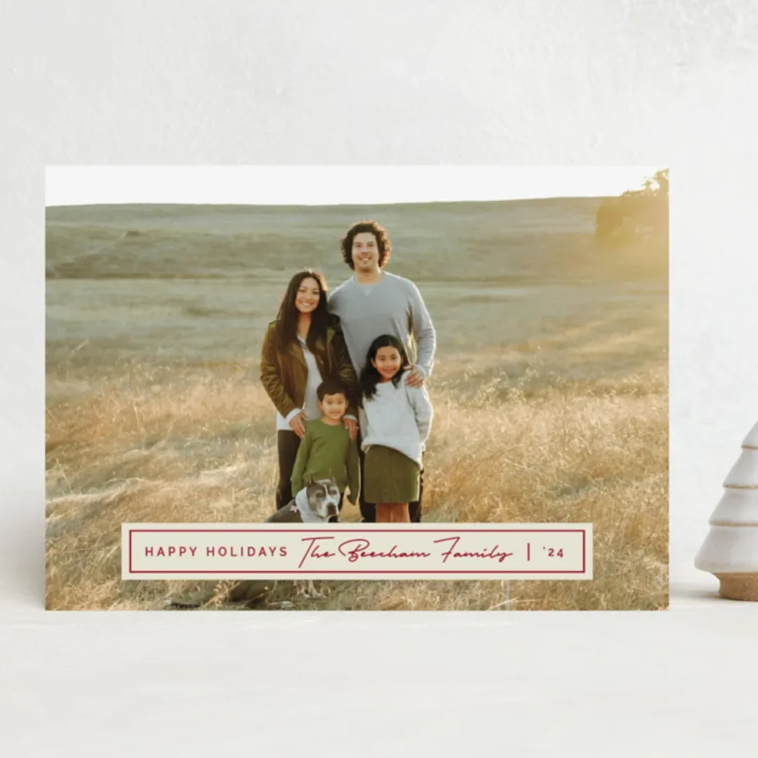 A Christmas photo card