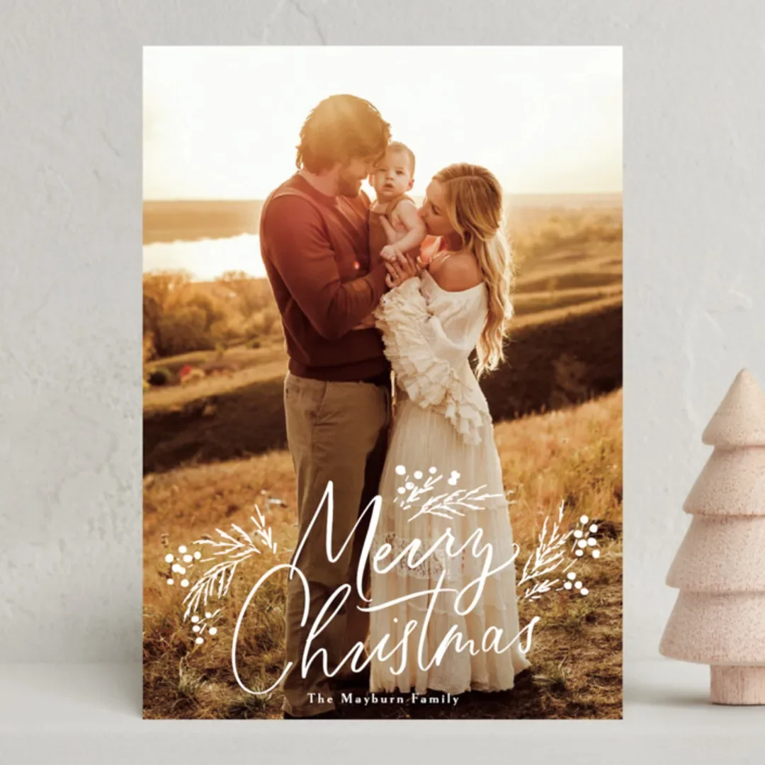 A Christmas photo card