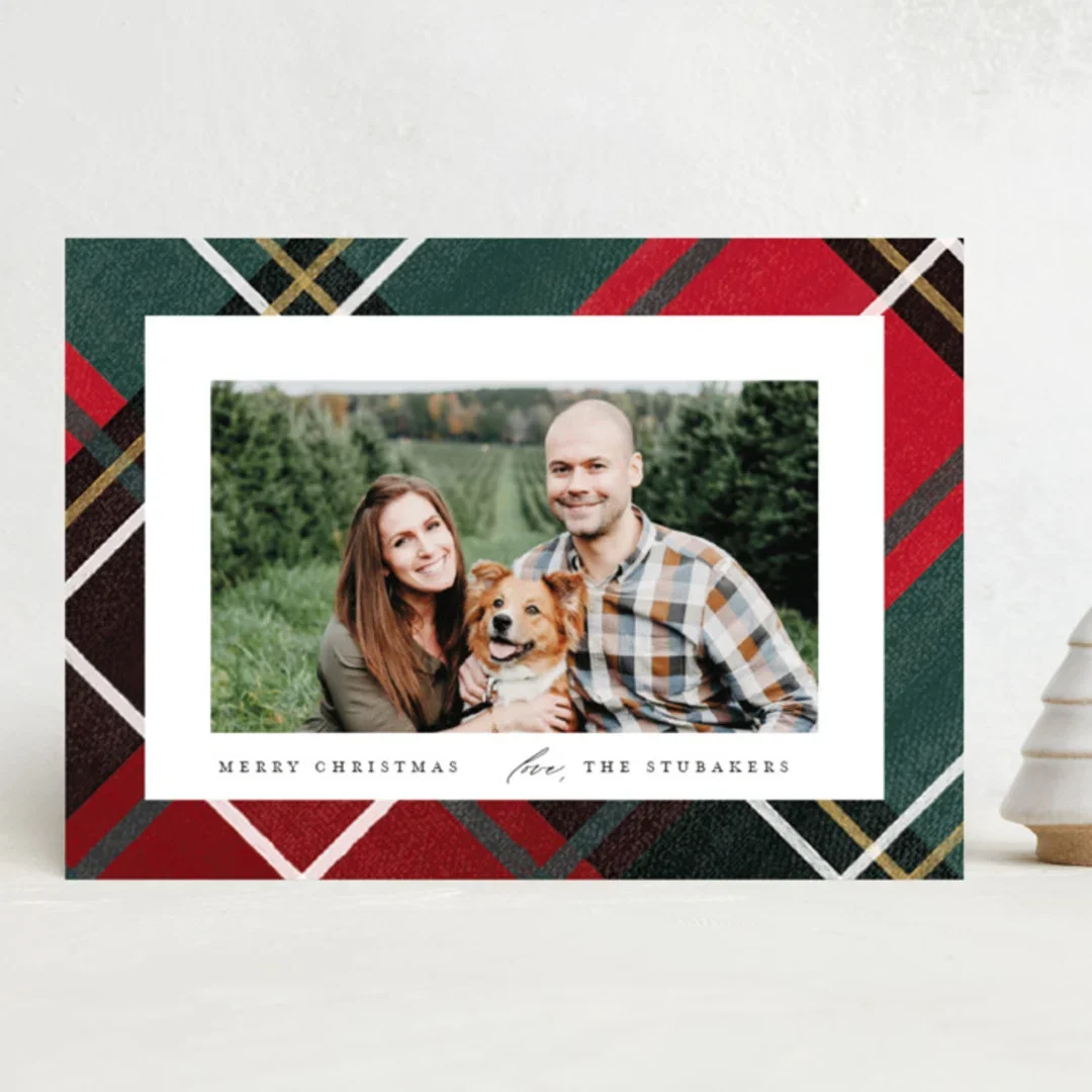 A Christmas photo card