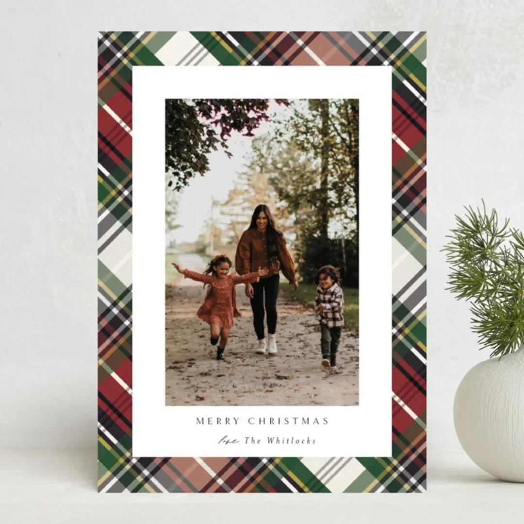 A Christmas photo card 