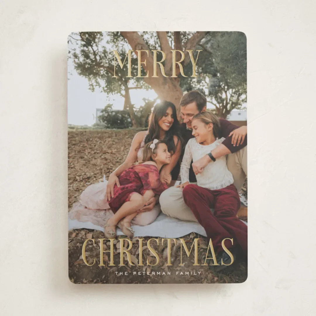 A Christmas photo card 