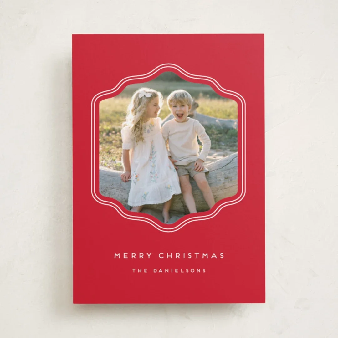 A Christmas photo card