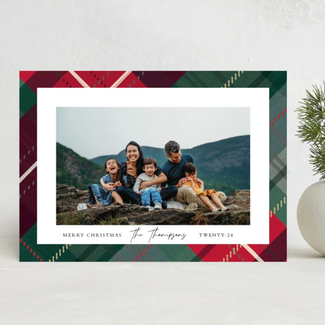 A Christmas photo card