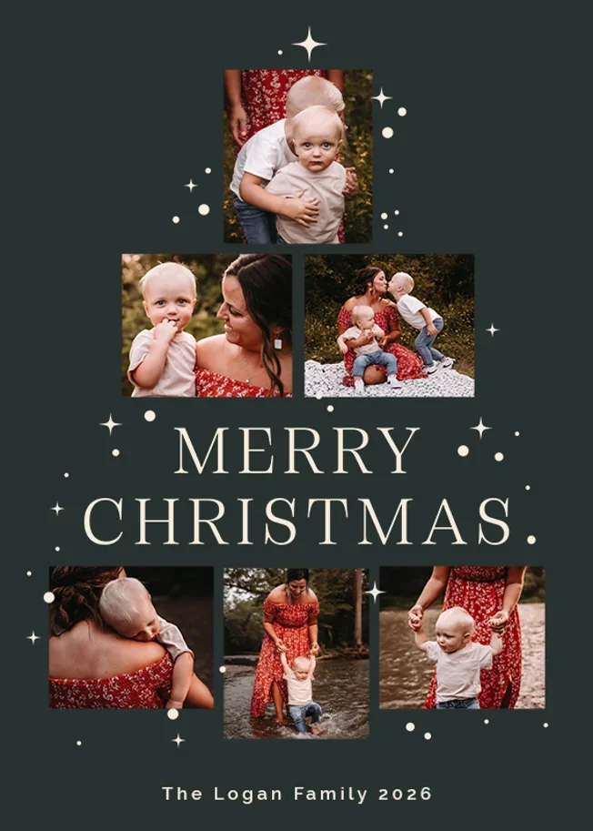 A Christmas photo card