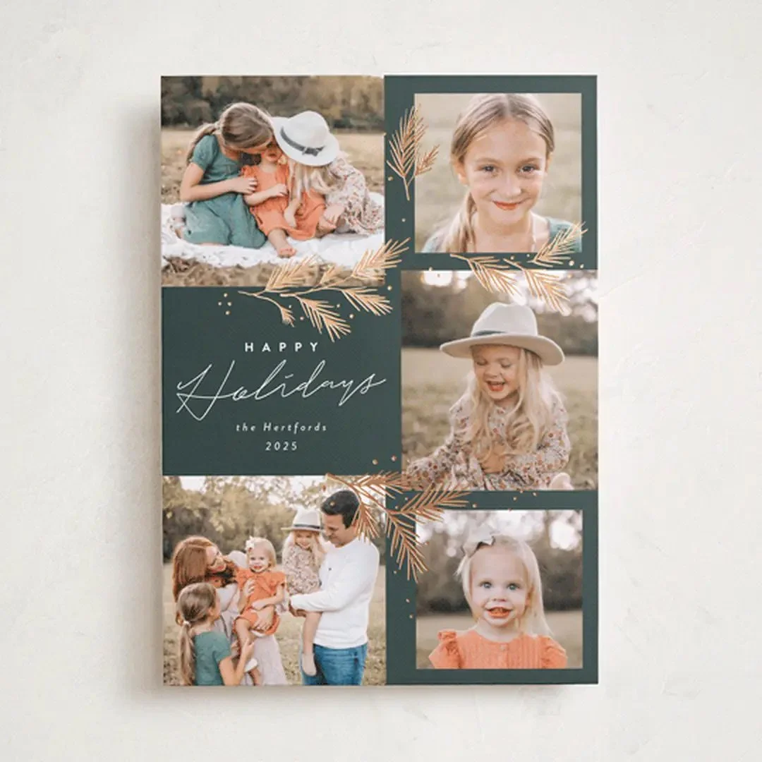 A Christmas photo card 