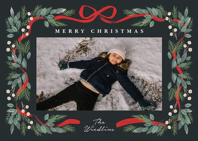A Christmas photo card