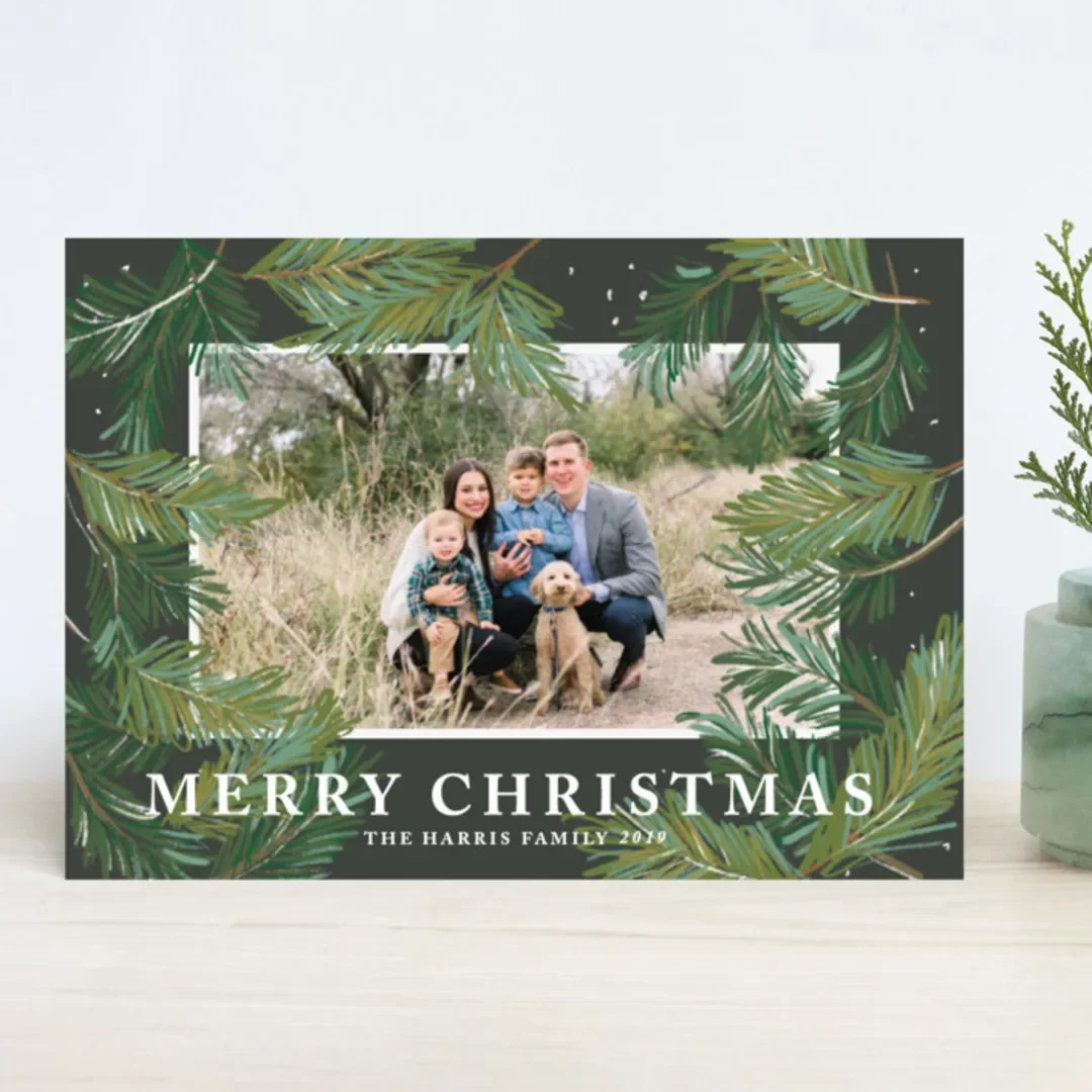 A Christmas photo card