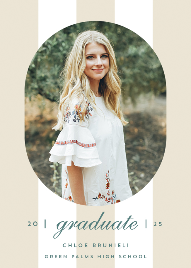 A graduation photo card announcement