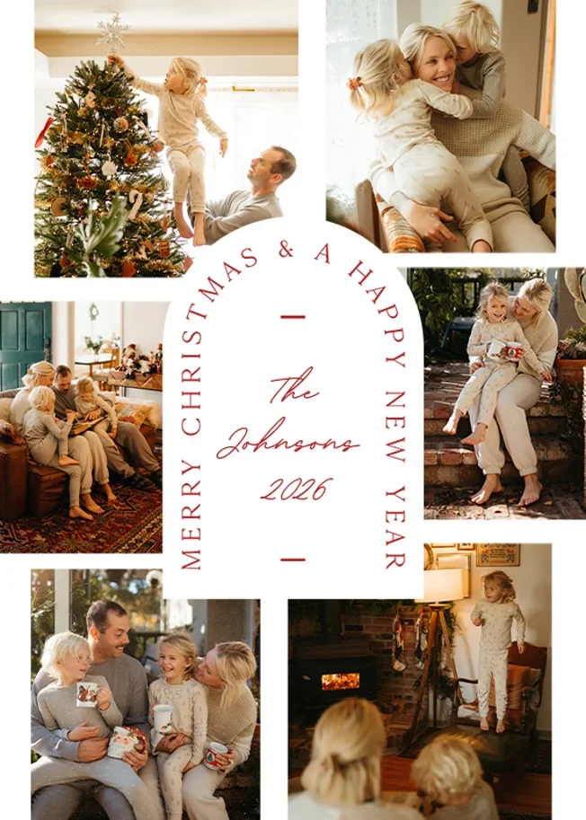 A Christmas photo card