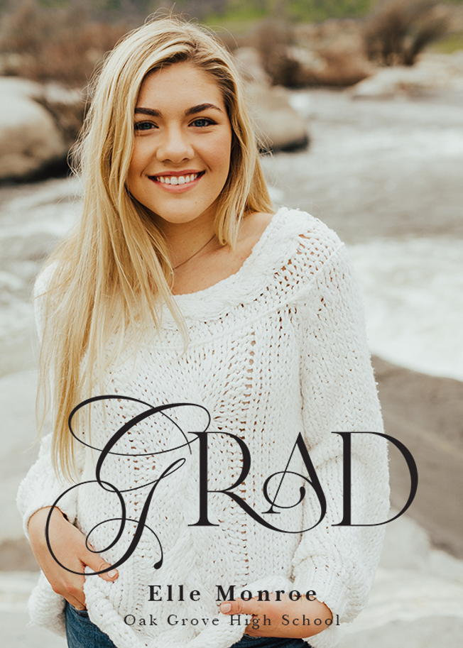 A graduation photo card announcement