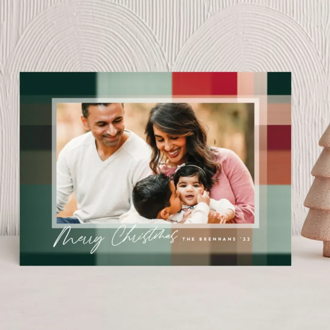 A Christmas photo card