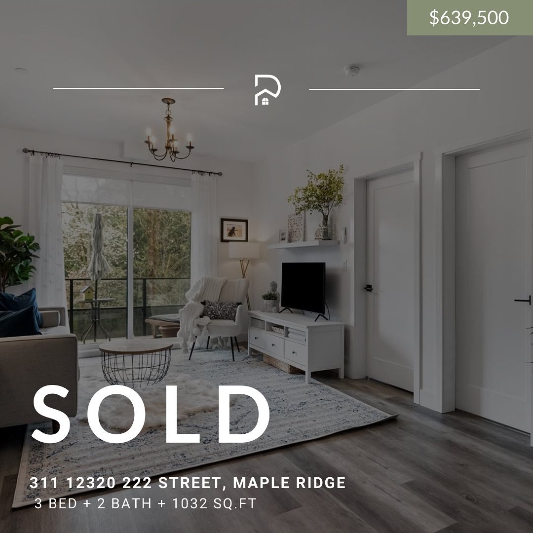 P U R C H A S E D🙌

Congratulations to my close friends R &amp; M on their purchase of this immaculate condo located in West Central Maple Ridge!

Sprawling over 1000 sq.ft with 3 bedrooms and 2 bathrooms this unit is well kept, near new AND backs o