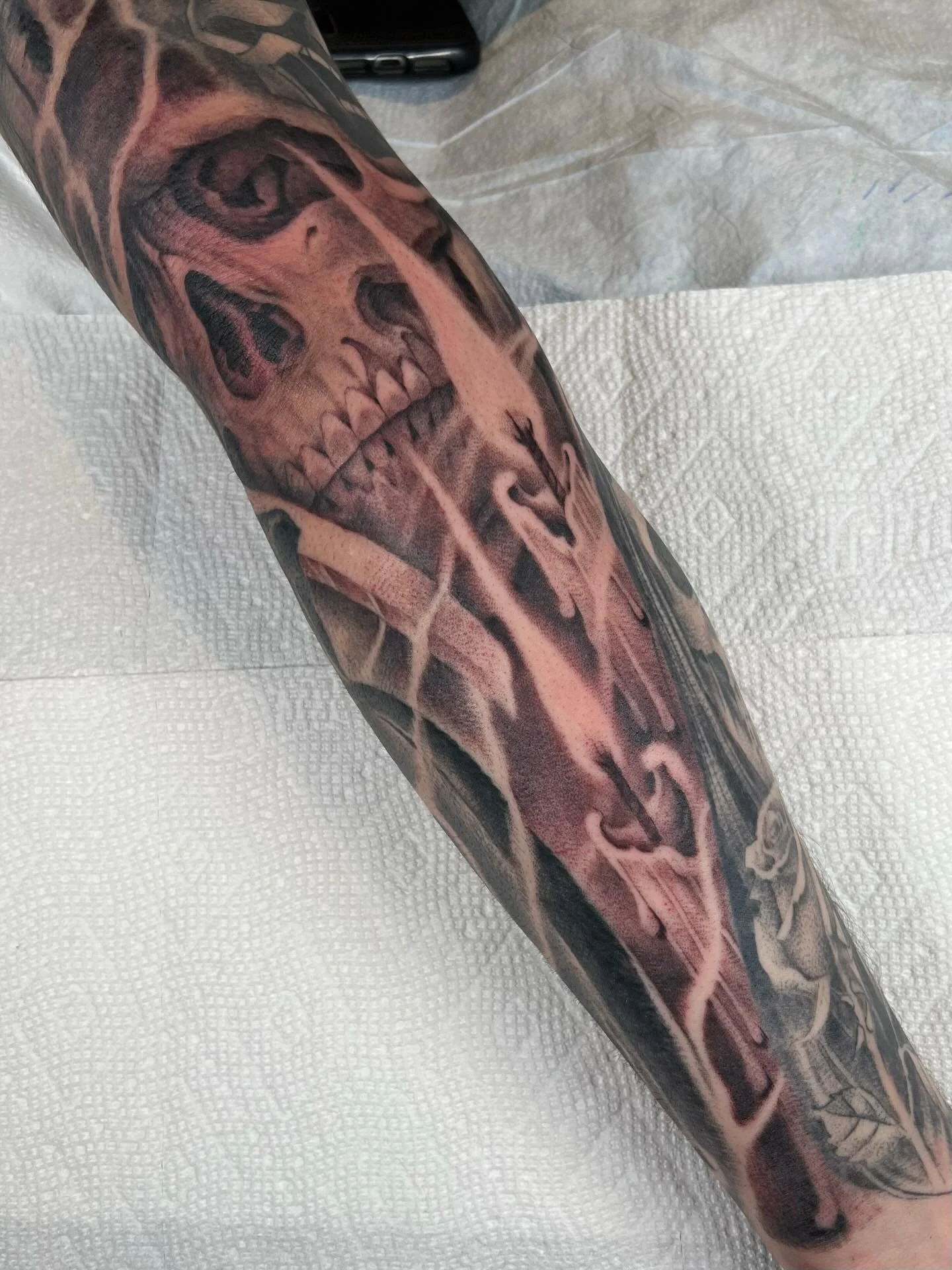 Here&rsquo;s a few freehand drawn on tattoos with their respective sharpie rough drafts. There&rsquo;s a certain magic that comes through with the spontaneity of a drawn on design during a tattoo session. The remarkable courage and trust given by the