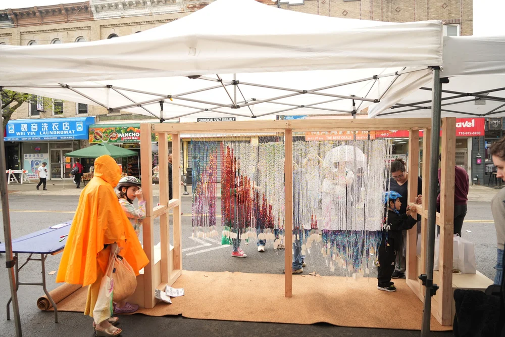Car Free Earth Day NYC featuring Rising. Curtains. by Anjali Deshmukh and Ernest Verrett. Photo by AMONETVISION