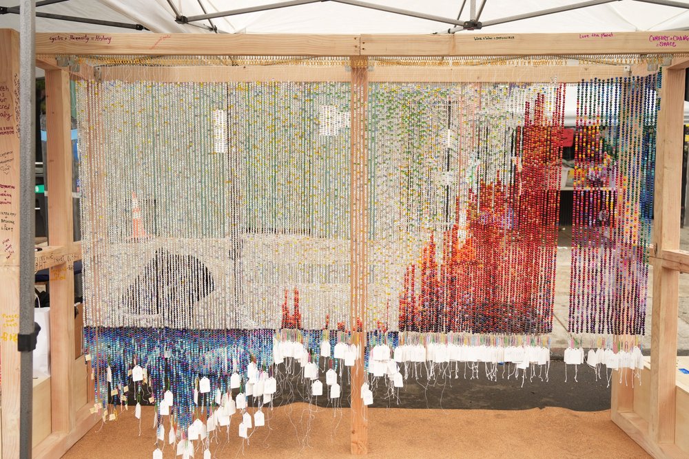 Car Free Earth Day NYC featuring Rising. Curtains. by Anjali Deshmukh and Ernest Verrett. Photo by AMONETVISION