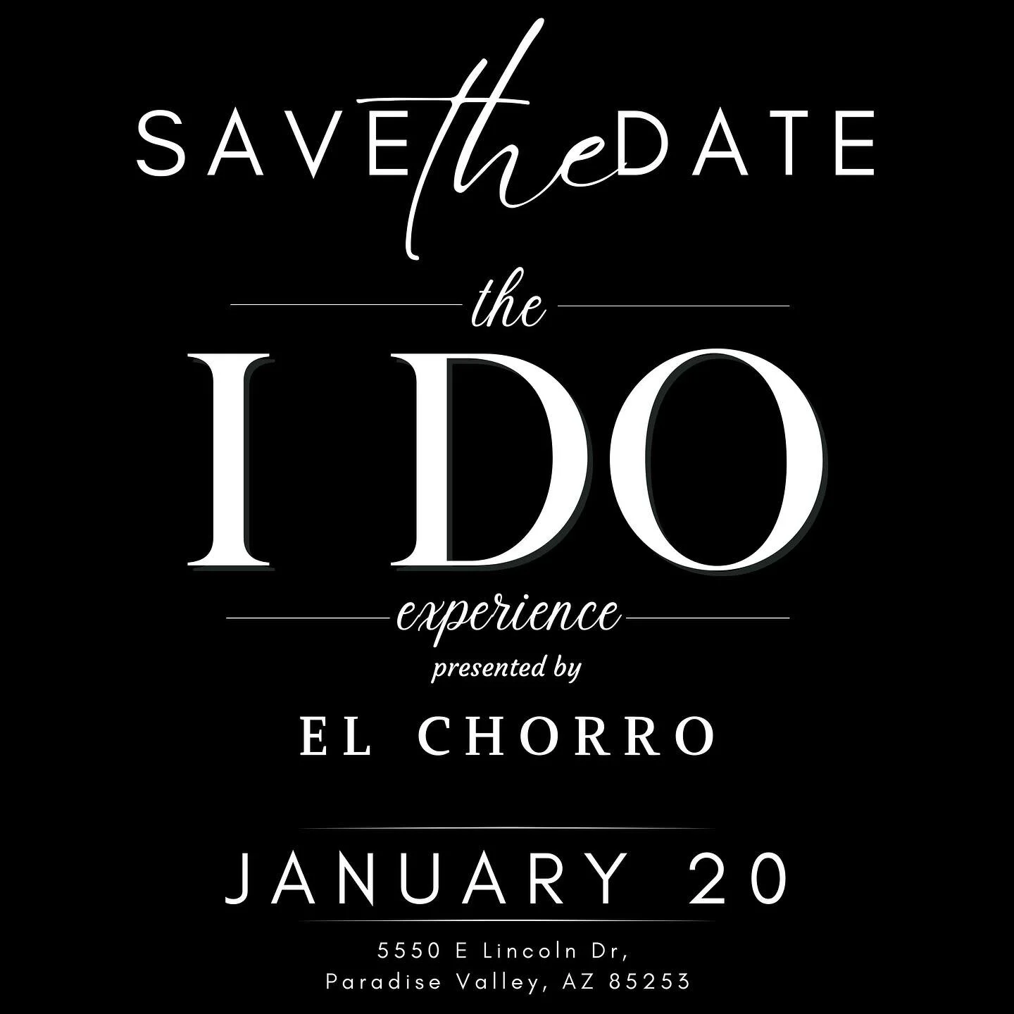 Come see us this Saturday at @elchorroweddings from 10:30 am - 1:30 pm. This is a complimentary event but please RSVP at the link in our story 🔗