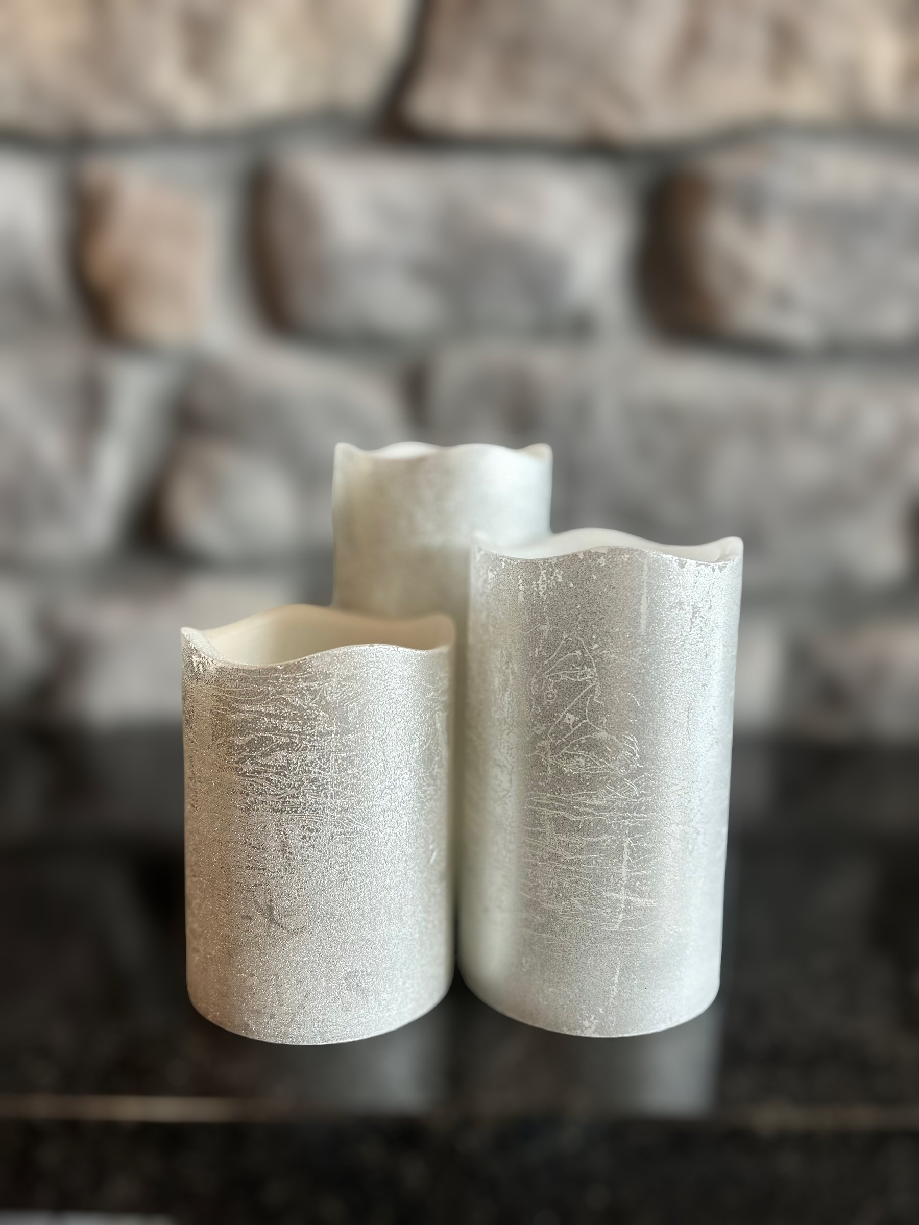 Silver Flameless Candles