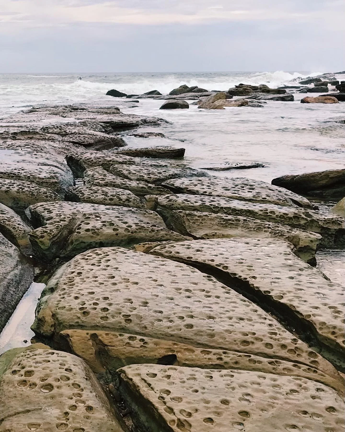 Rock formations at one of my favourite beaches I return to for quiet soul nurturing lungs full of sea air. Time and again. Little Beach.