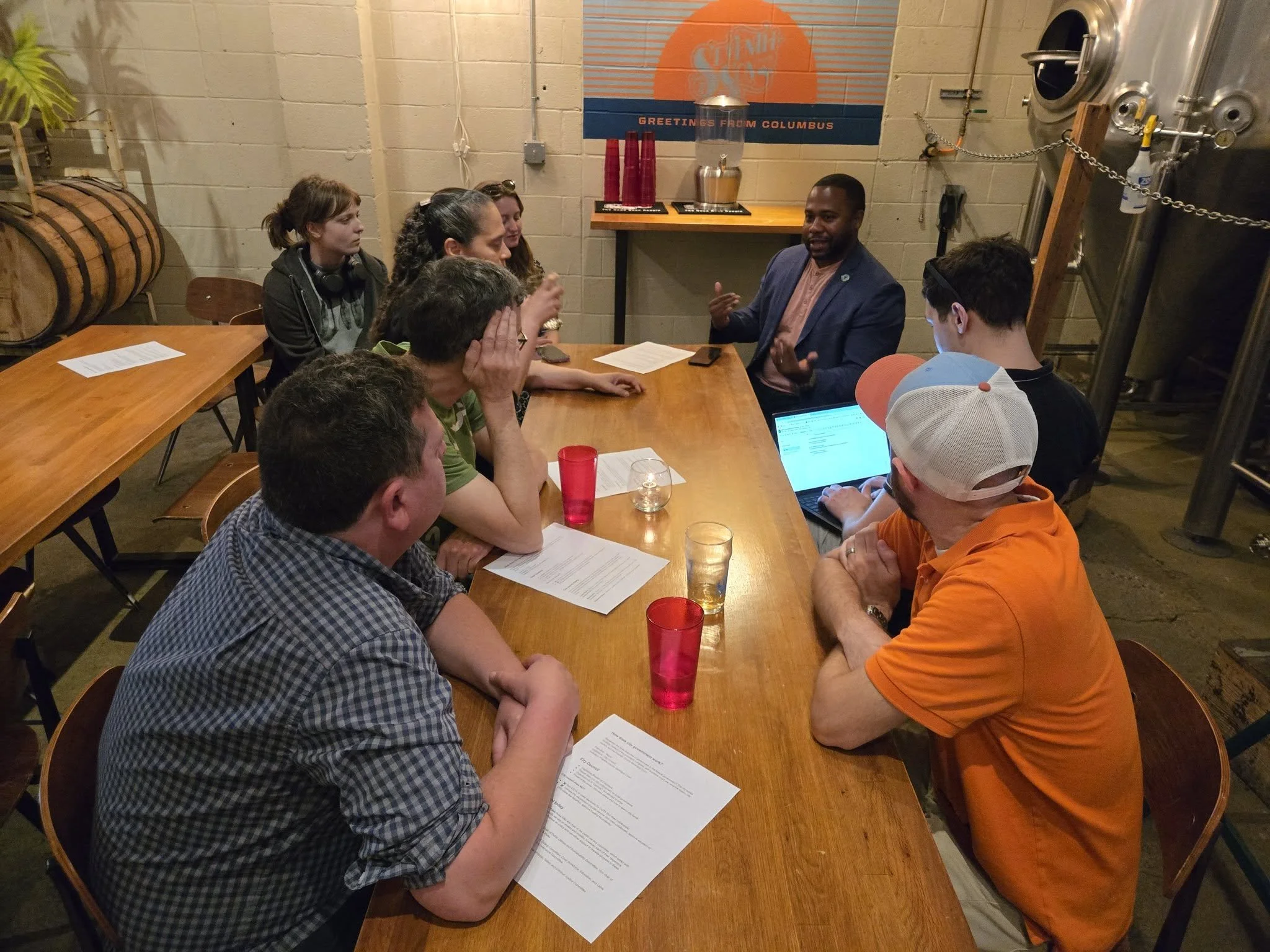 TC Members speaking to a city council person