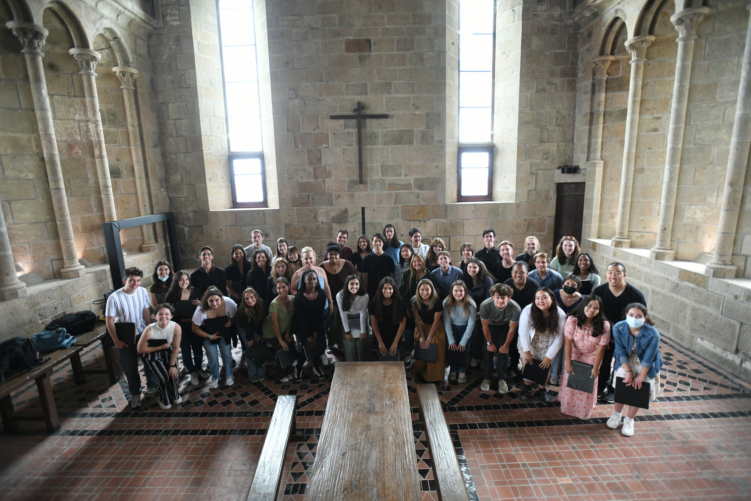 In the refectory of the Abbey atop Mont St Michel