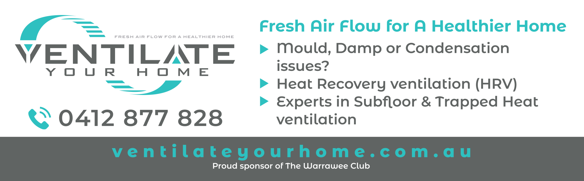Ventilate Your Home is proud sponsor of the Warrawee Club