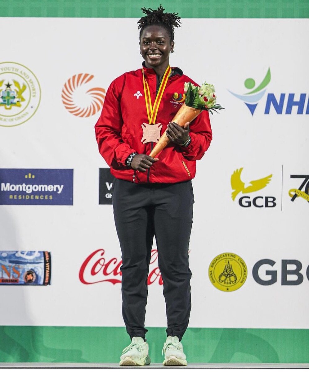 Representing Cameroon, our girl Nora Monie took home Bronze in the Discus at the African Games in Accra, Ghana this week 🥉 With a throw of 56.11m, Nora is building nicely towards Paris - we&rsquo;re all in for this journey! 

Nora also placed 6th in