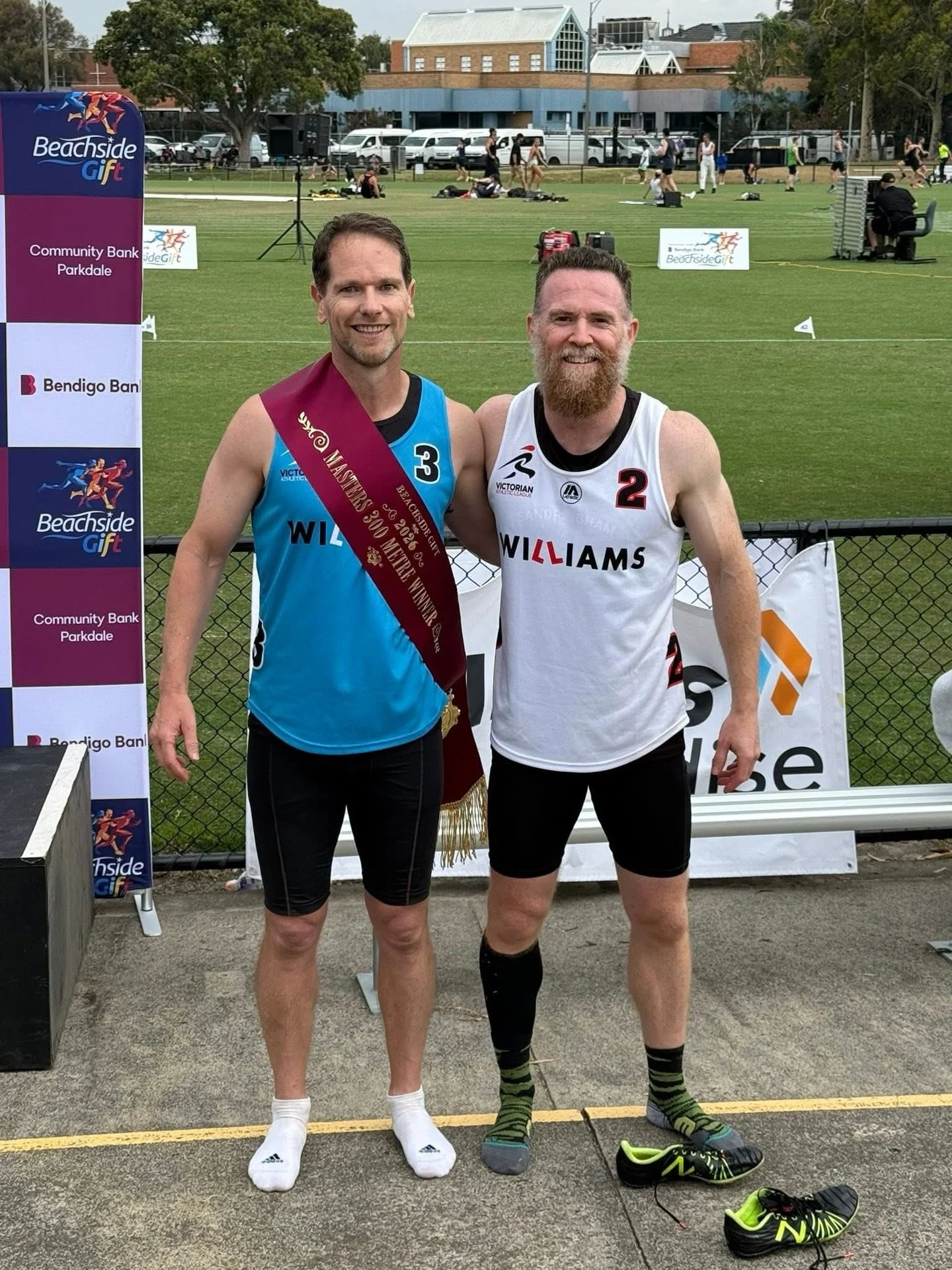 📣 STEVE STEVE STEVE STEVE 📣

He does it again!! Following on from his tremendous win in the Frankston Open 400m &mdash; committee member Steve Coulson has claimed the sash in the Beachside Masters 300m ⚡️⚡️⚡️

Racing off the mark of 44m alongside t