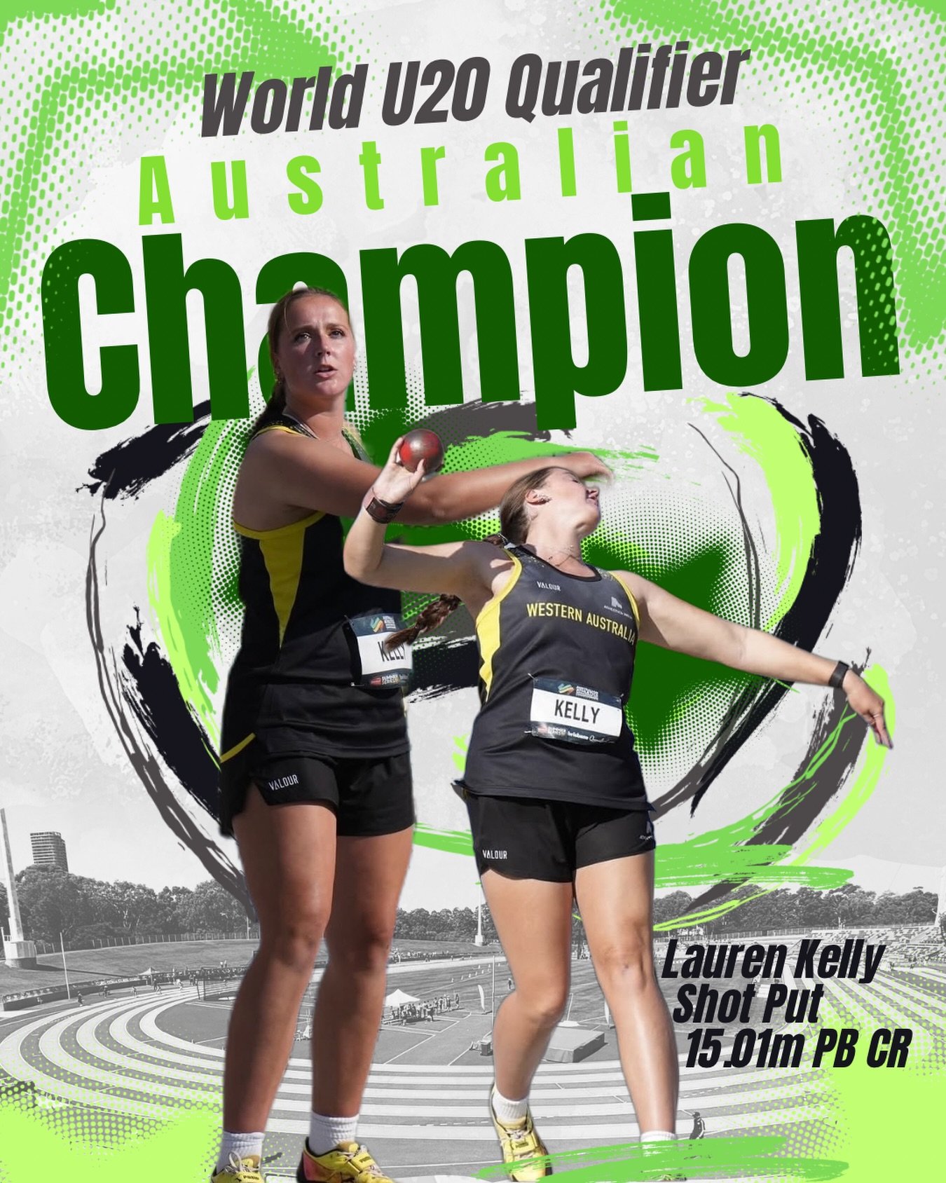 Hey @lauren._.kelly8 - Hayward Field is waiting for you 🇺🇸💚💛

Successful Australian Championships for Lauren Kelly, taking home 2 medals and 2 more WJQs! Officially punching her ticket to Eugene by taking out the U20 Shot Put final 💥

🥇U20 SP -