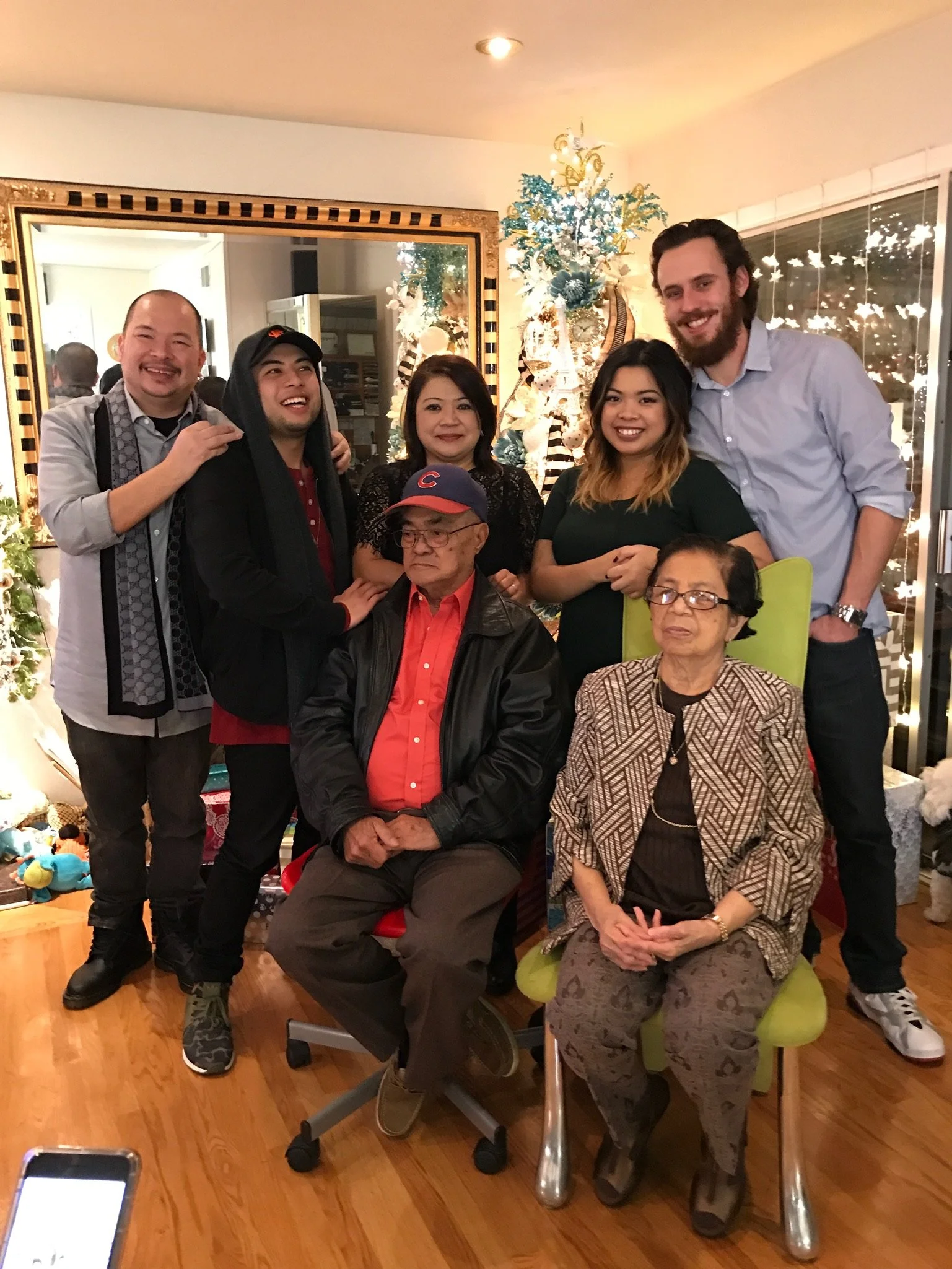 eman with parents, sister, brother in law, and maternal grandparents.JPG