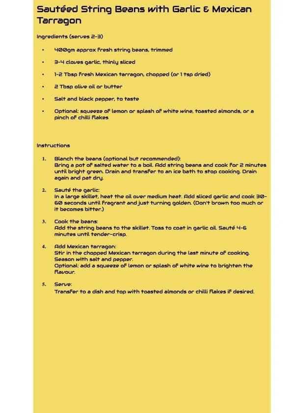 8th December CSA RECIPE