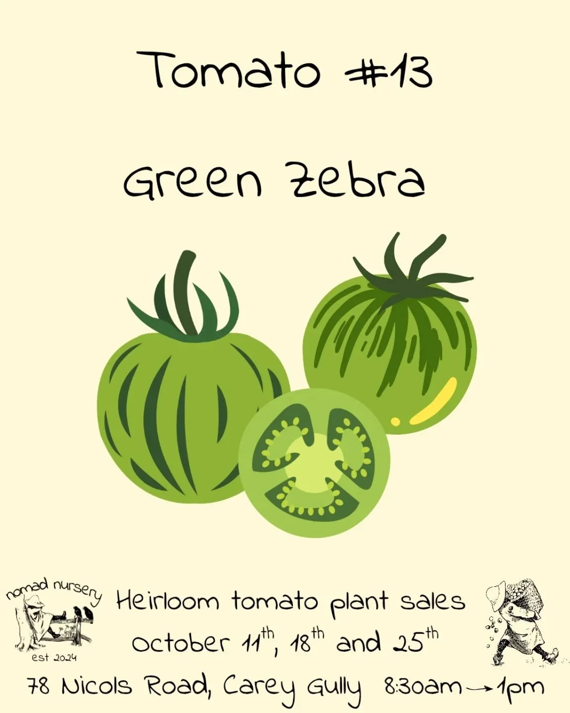 #13 in the 2025 heirloom tomato sales, say hello to the Green Zebra tomato

This one&rsquo;s a standout in colour and flavour with its vibrant green and yellow stripes. The Green Zebra tomato has a nice tangy tart flavour with a subtle sweetness that