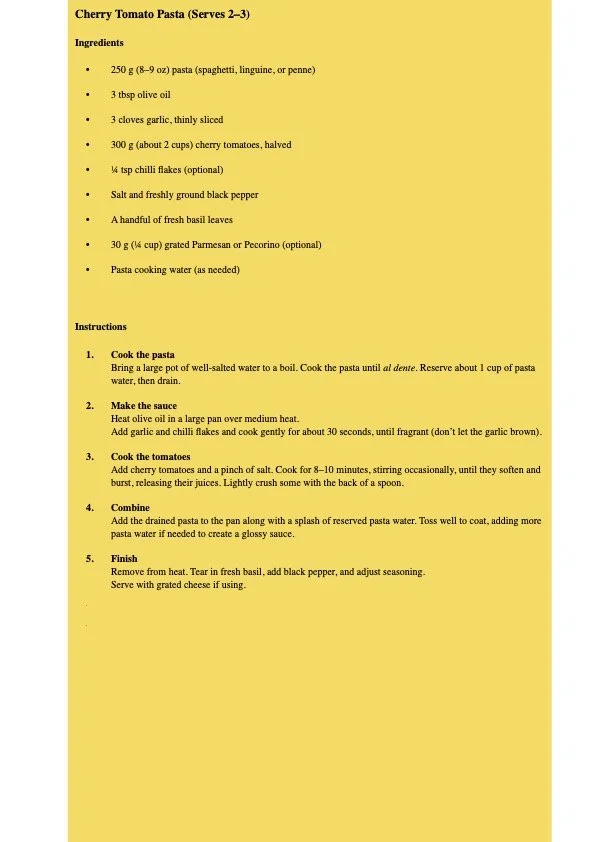 19th January CSA recipe