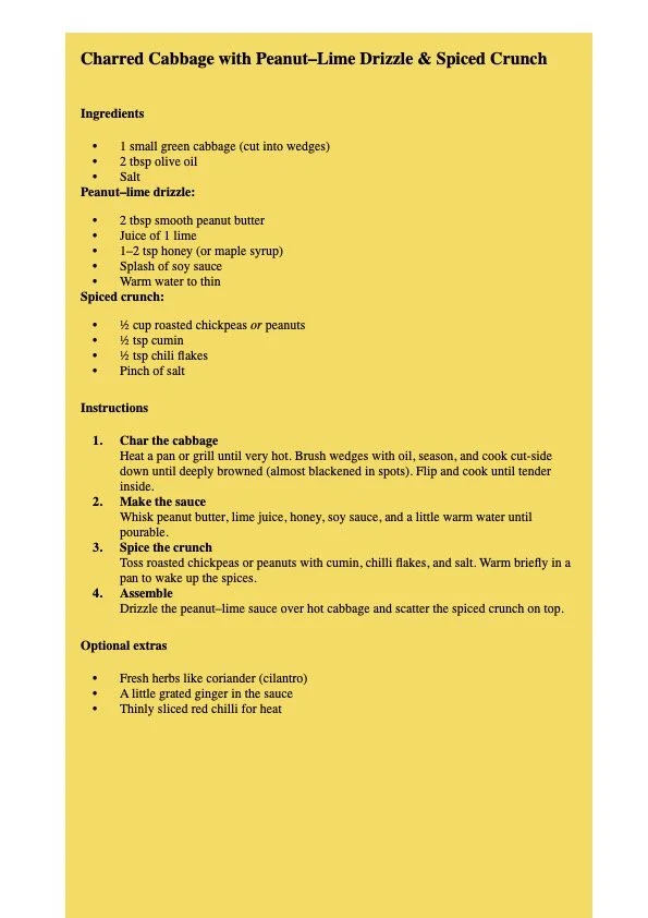 27th April CSA RECIPE