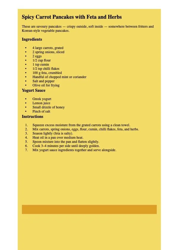 25th May RECIPE
