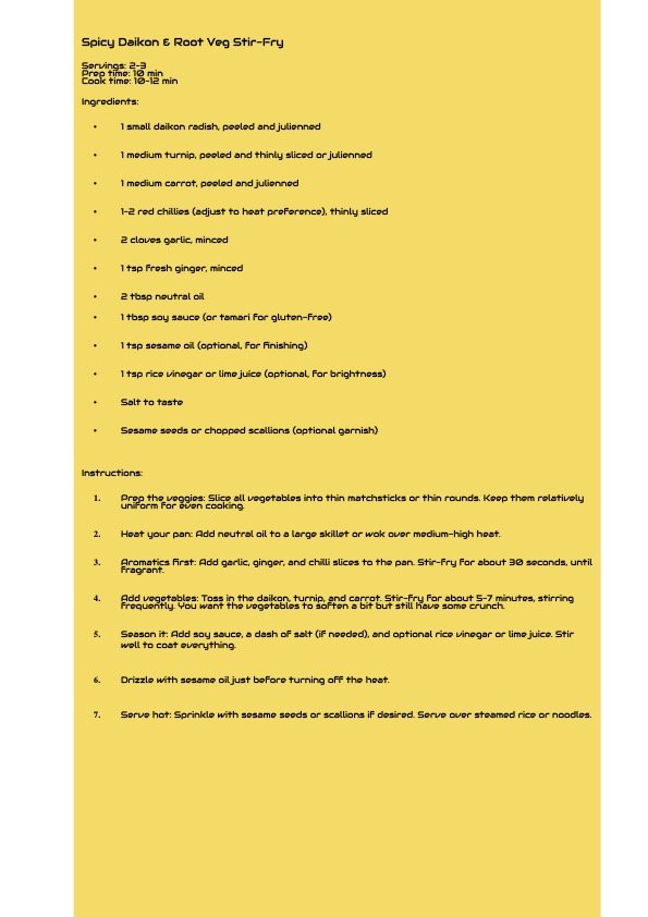 28th April RECIPE