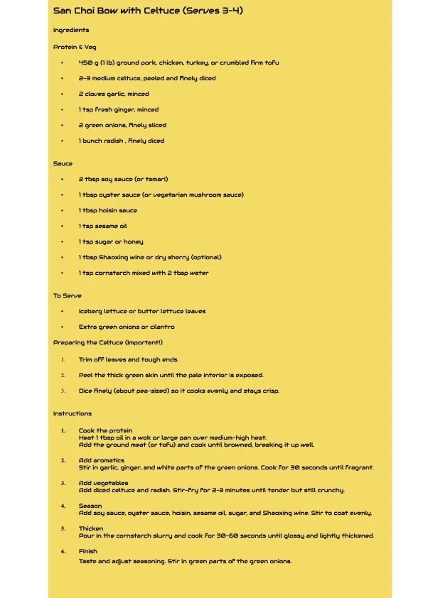 22nd  Dec CSA recipe