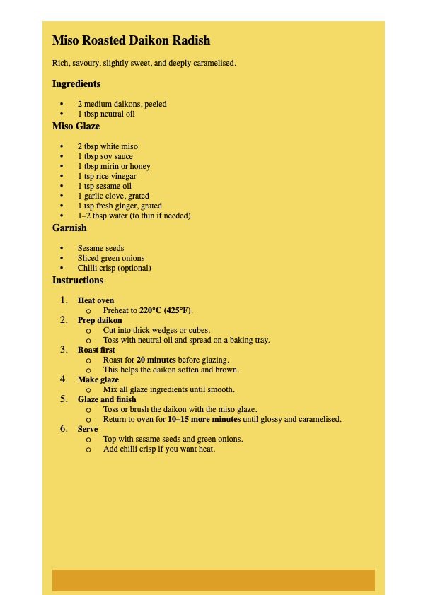 18th May  RECIPE