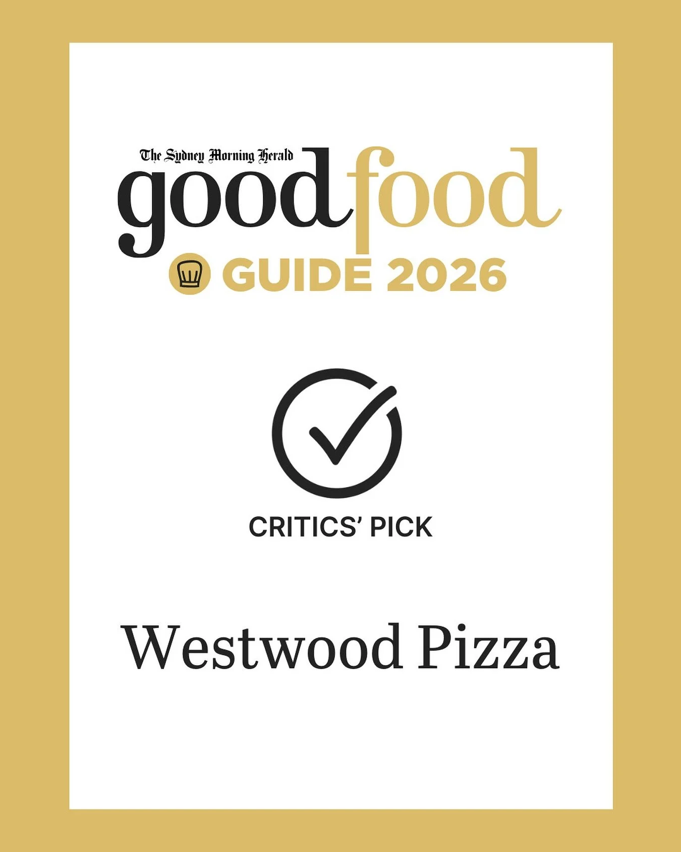 We are grateful to be included on the @sydneymorningherald @goodfoodau Critics&rsquo; Pick List for 2026! 

A big thank you to our incredible team and Westwood community!