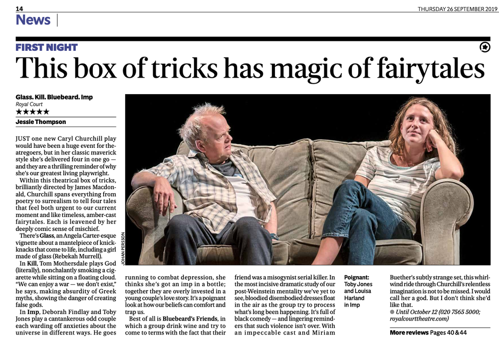 Glass. Kill. Bluebeard. Imp. Royal Court