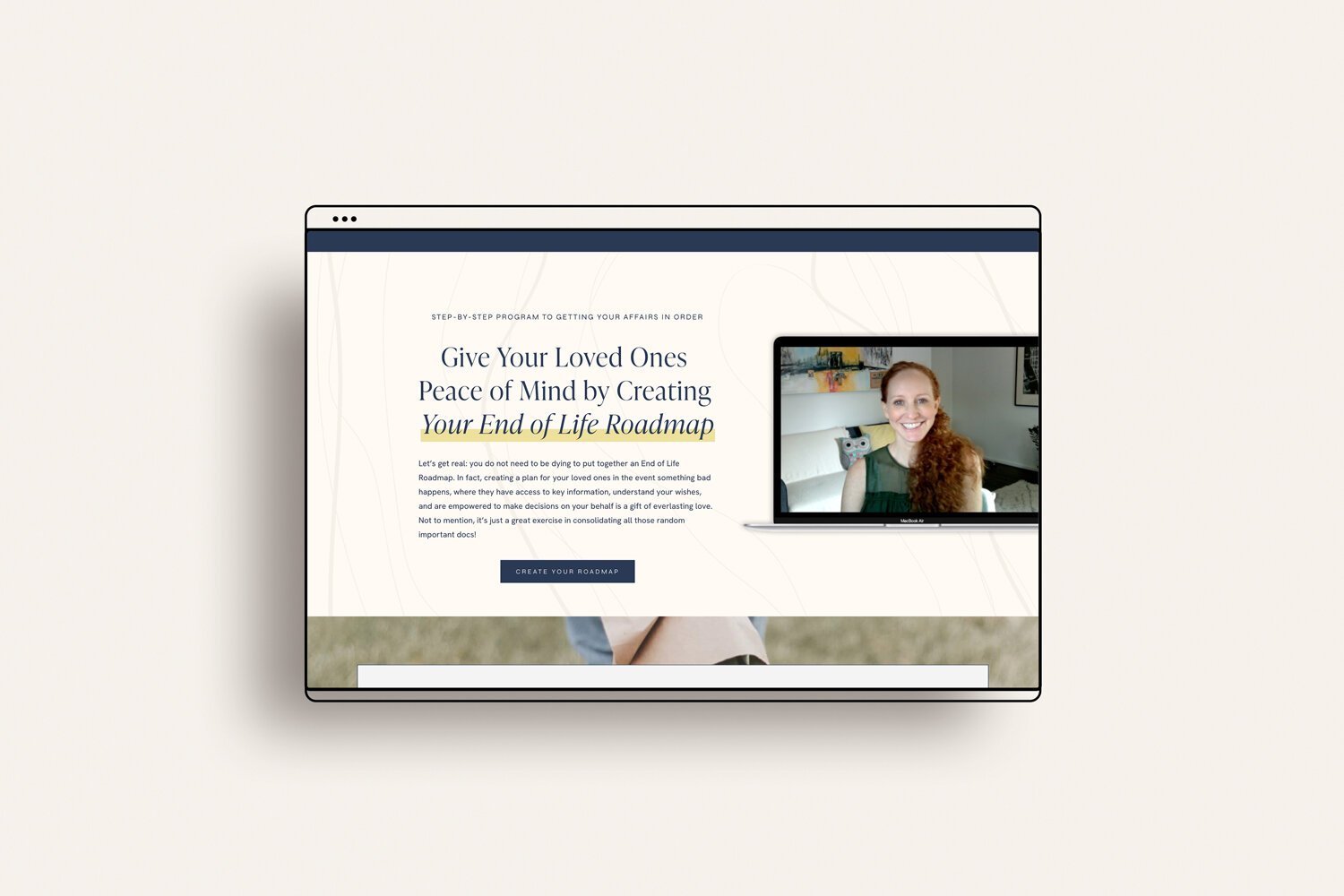 On the home page, I displayed information about the course after the self-segmentation section. If users were still scrolling and considering, they may be better candidates for the course over Carries 1:1 programs.