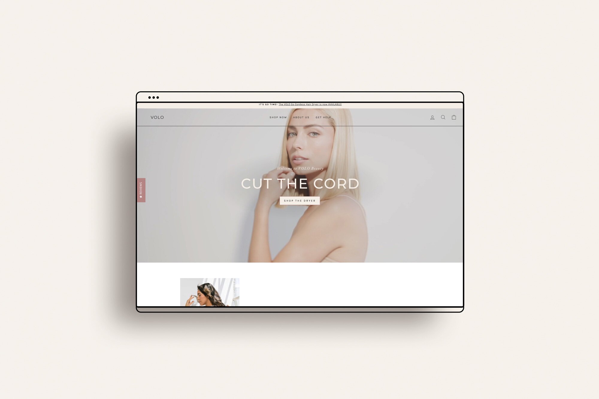 On the home page, we implemented an auto-play video showcasing the cordless dryer in action to immediately draw the user in.