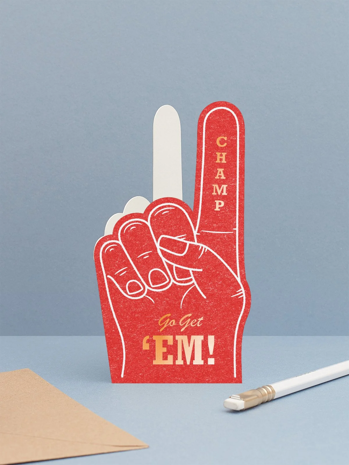 Go Get 'Em Foam Finger Card