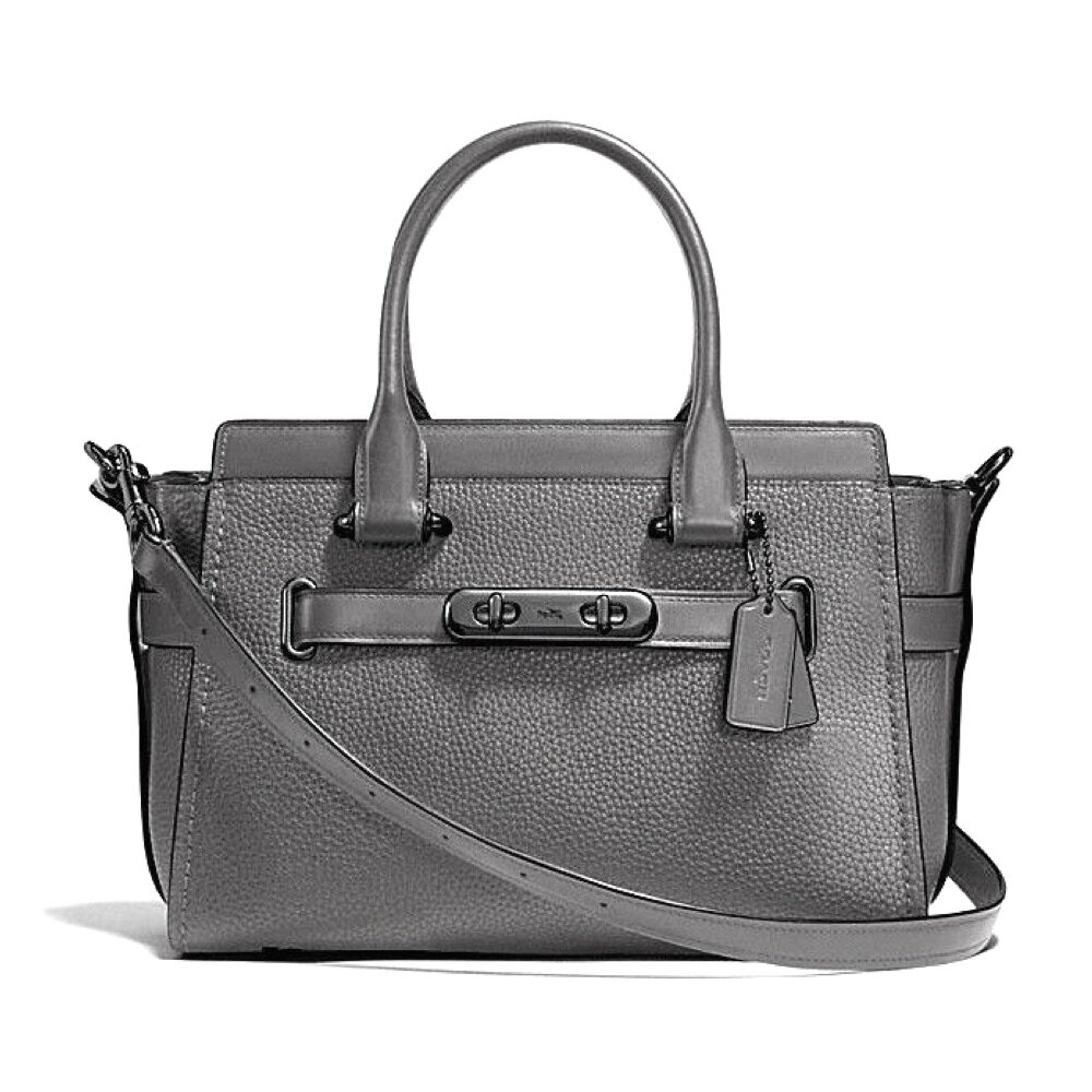 COACH 87295 SWAGGER 27 IN PEBBLE LEATHER BAG Heather Grey